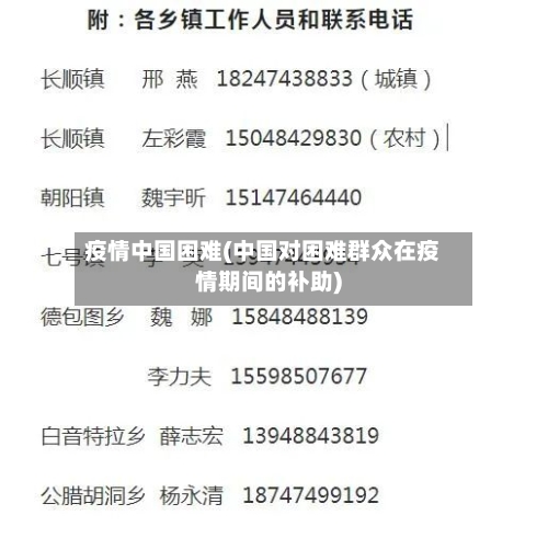 疫情中国困难(中国对困难群众在疫情期间的补助)-第1张图片