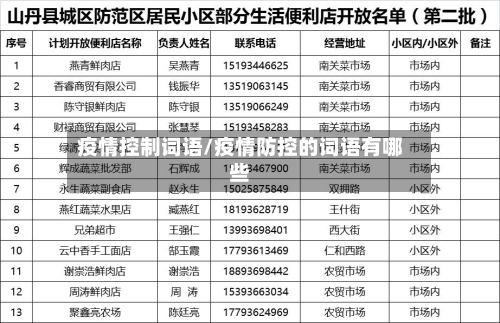 疫情控制词语/疫情防控的词语有哪些-第1张图片