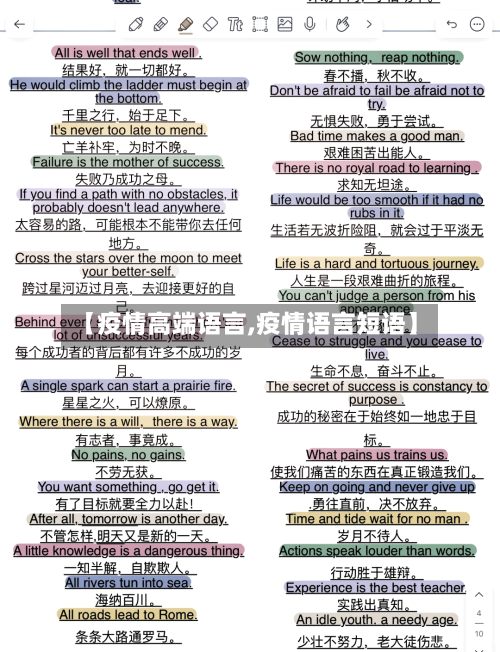 【疫情高端语言,疫情语言短语】-第1张图片