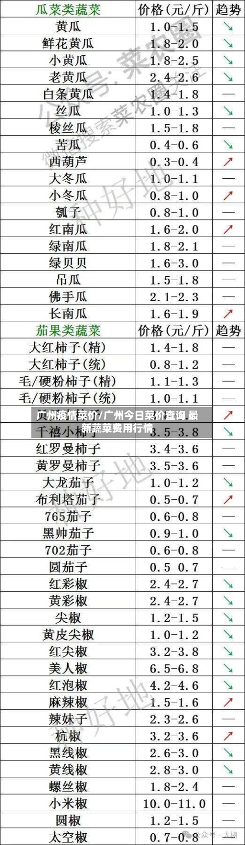 广州疫情菜价/广州今日菜价查询 最新蔬菜费用行情-第1张图片