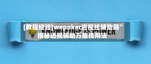 [教程经验]wepoker透视挂辅助器”揭秘透视辅助万能挂用法-第2张图片