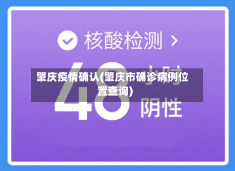 肇庆疫情确认(肇庆市确诊病例位置查询)-第3张图片