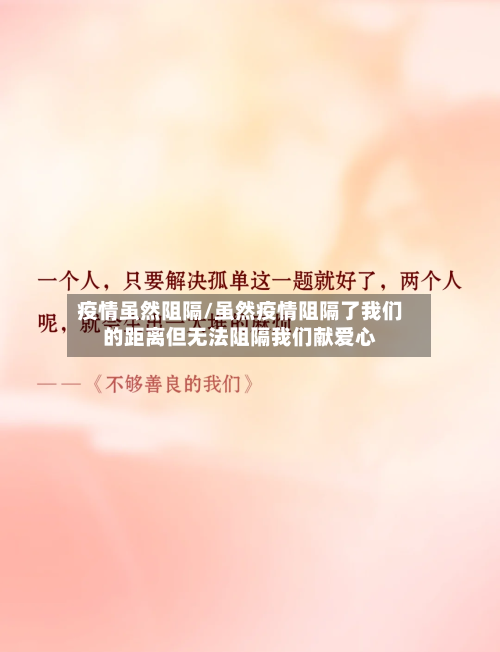 疫情虽然阻隔/虽然疫情阻隔了我们的距离但无法阻隔我们献爱心-第2张图片