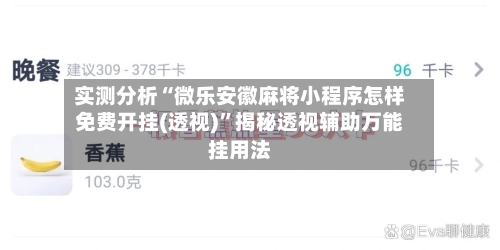 实测分析“微乐安徽麻将小程序怎样免费开挂(透视)”揭秘透视辅助万能挂用法-第2张图片