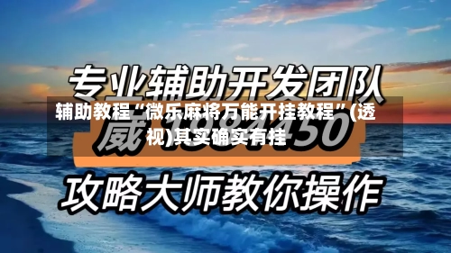 辅助教程“微乐麻将万能开挂教程”(透视)其实确实有挂-第1张图片