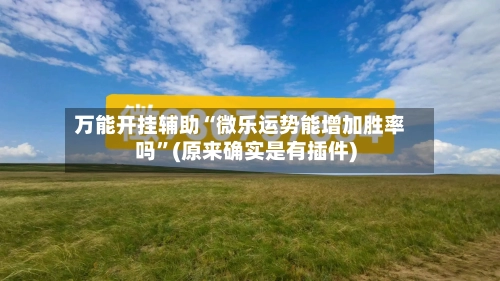 万能开挂辅助“微乐运势能增加胜率吗”(原来确实是有插件)-第3张图片