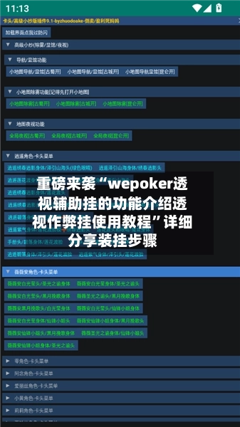 重磅来袭“wepoker透视辅助挂的功能介绍透视作弊挂使用教程”详细分享装挂步骤-第3张图片