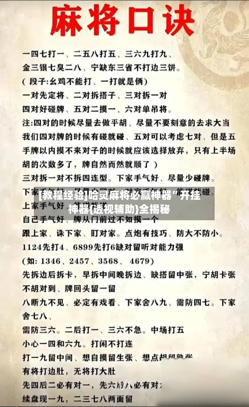 [教程经验]哈灵麻将必赢神器”开挂神器{透视辅助}全揭秘-第1张图片