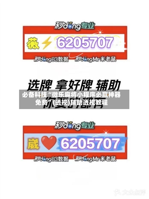 必备科技“微乐麻将小程序必赢神器免费”(透视)辅助透视教程-第3张图片