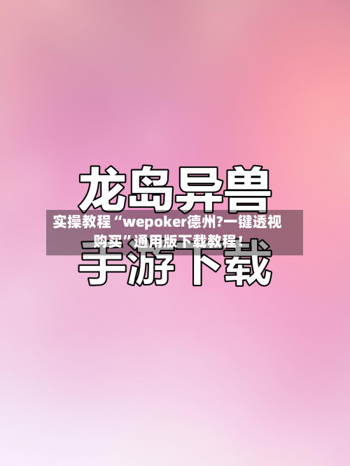 实操教程“wepoker德州?一键透视购买	”通用版下载教程！-第2张图片