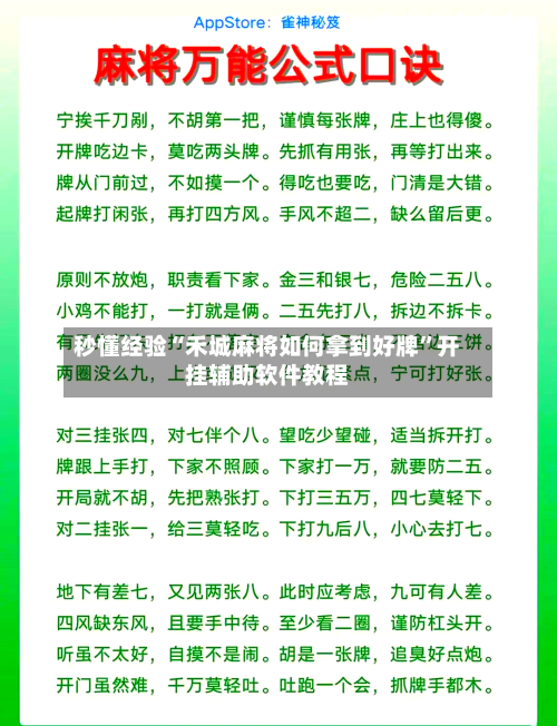 秒懂经验“禾城麻将如何拿到好牌”开挂辅助软件教程-第1张图片