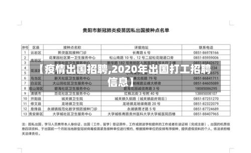 【疫情出国招聘,2020年出国打工招聘信息】-第2张图片