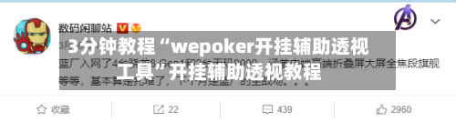3分钟教程“wepoker开挂辅助透视工具	”开挂辅助透视教程-第1张图片