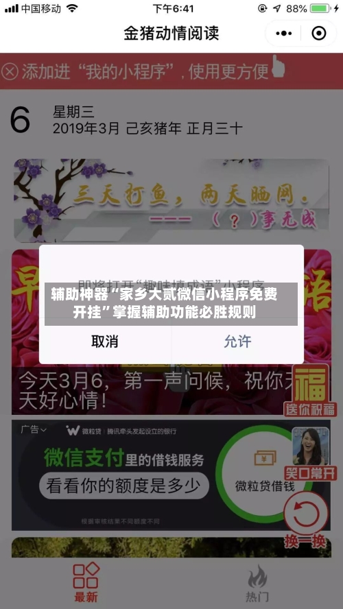 辅助神器“家乡大贰微信小程序免费开挂”掌握辅助功能必胜规则-第3张图片