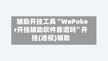 辅助开挂工具“WePoker开挂辅助软件靠谱吗”开挂(透视)辅助-第3张图片