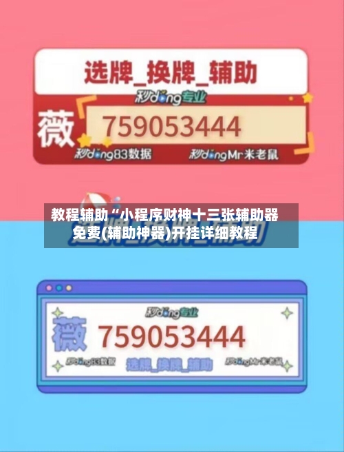 教程辅助“小程序财神十三张辅助器免费(辅助神器)开挂详细教程-第2张图片