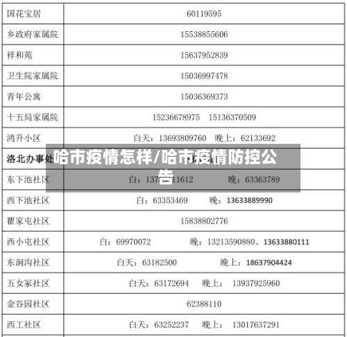 哈市疫情怎样/哈市疫情防控公告-第1张图片