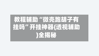 教程辅助“微壳跑胡子有挂吗”开挂神器{透视辅助}全揭秘-第1张图片