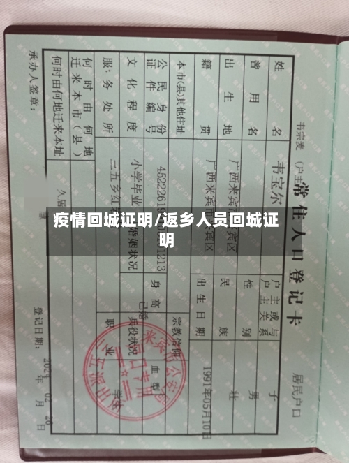 疫情回城证明/返乡人员回城证明-第3张图片
