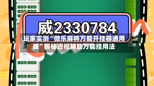 玩家实测“微乐麻将万能开挂器通用版”揭秘透视辅助万能挂用法-第3张图片