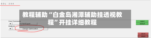 教程辅助“白金岛湘潭辅助挂透视教程”开挂详细教程-第1张图片