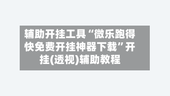 辅助开挂工具“微乐跑得快免费开挂神器下载”开挂(透视)辅助教程-第2张图片