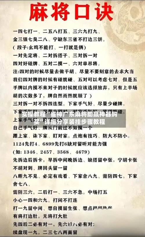 实操教程“雀神广东麻将助赢神器购买	”详细分享装挂步骤教程-第2张图片