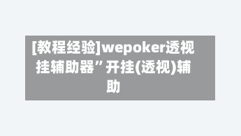 [教程经验]wepoker透视挂辅助器”开挂(透视)辅助-第3张图片