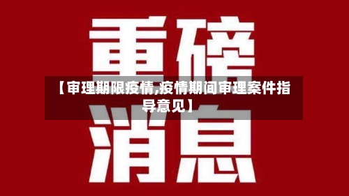 【审理期限疫情,疫情期间审理案件指导意见】-第2张图片
