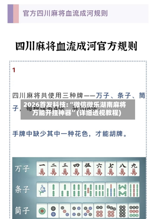 2026首发科技:“微信微乐湖南麻将万能开挂神器”(详细透视教程)-第1张图片