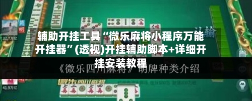 辅助开挂工具“微乐麻将小程序万能开挂器	”(透视)开挂辅助脚本+详细开挂安装教程-第2张图片