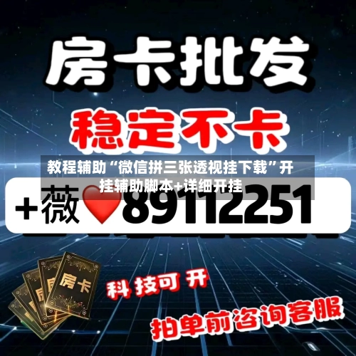 教程辅助“微信拼三张透视挂下载”开挂辅助脚本+详细开挂-第2张图片
