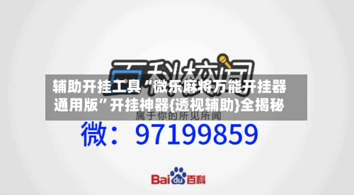 辅助开挂工具“微乐麻将万能开挂器通用版	”开挂神器{透视辅助}全揭秘-第2张图片