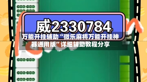 万能开挂辅助“微乐麻将万能开挂神器通用版”详细辅助教程分享-第3张图片