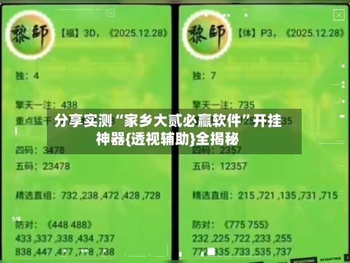 分享实测“家乡大贰必赢软件”开挂神器{透视辅助}全揭秘-第1张图片