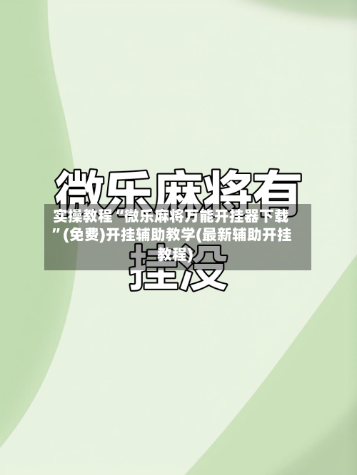 实操教程“微乐麻将万能开挂器下载	”(免费)开挂辅助教学(最新辅助开挂教程)-第3张图片