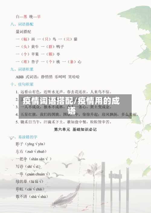 疫情词语搭配/疫情用的成语