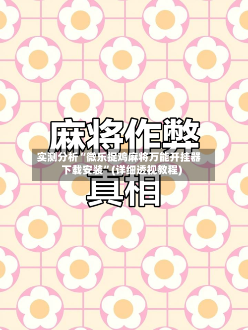 实测分析“微乐捉鸡麻将万能开挂器下载安装”(详细透视教程)-第1张图片