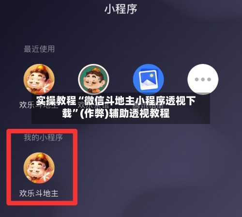 实操教程“微信斗地主小程序透视下载”(作弊)辅助透视教程-第1张图片