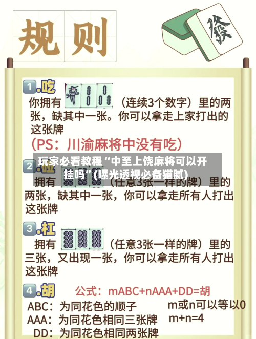 玩家必看教程“中至上饶麻将可以开挂吗	”(曝光透视必备猫腻)-第1张图片