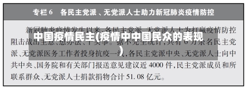 中国疫情民主(疫情中中国民众的表现)-第1张图片