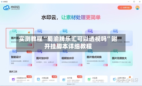 实测教程“蜀渝牌乐汇可以透视吗”附开挂脚本详细教程-第2张图片