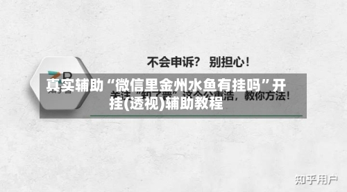 真实辅助“微信里金州水鱼有挂吗	”开挂(透视)辅助教程-第1张图片