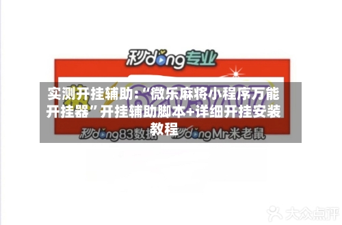 实测开挂辅助:“微乐麻将小程序万能开挂器	”开挂辅助脚本+详细开挂安装教程-第2张图片