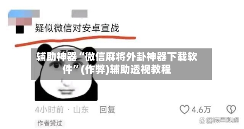 辅助神器“微信麻将外卦神器下载软件”(作弊)辅助透视教程-第1张图片