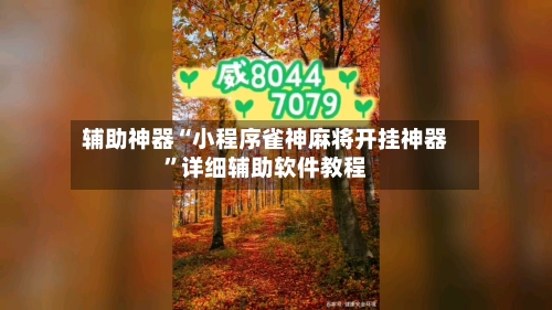 辅助神器“小程序雀神麻将开挂神器”详细辅助软件教程