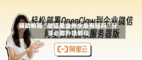 辅助教程“微信里金州水鱼有挂吗”分享必要外挂教程-第1张图片