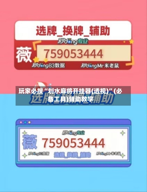 玩家必搜“划水麻将开挂器(透视)”(必备工具)辅助教学-第1张图片