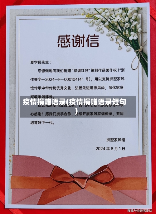 疫情捐赠语录(疫情捐赠语录短句)-第2张图片