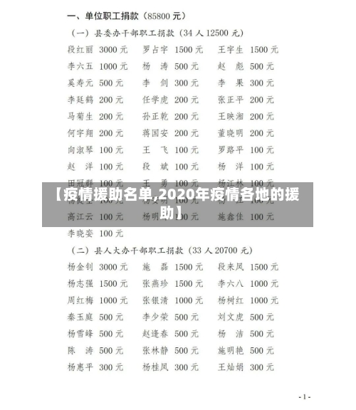 【疫情援助名单,2020年疫情各地的援助】-第1张图片